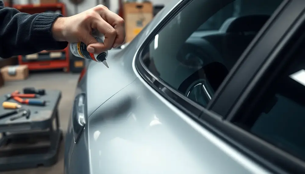 Auto-Frühjahrswartung: Kleine Karosserieschäden mit Kaltschweißmittel beheben