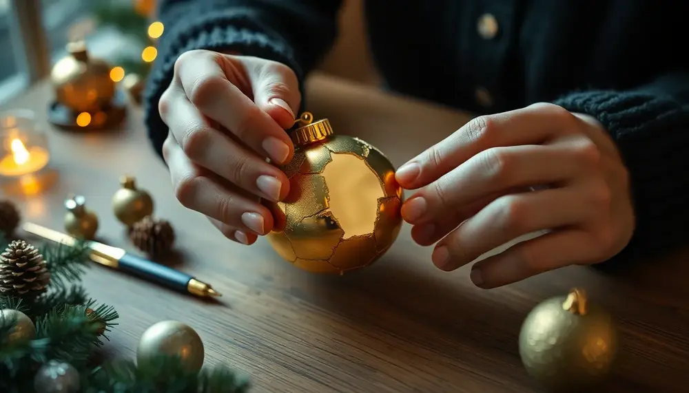 DIY-Kintsugi: So verleihst du zerbrochenem Weihnachtsschmuck neuen Glanz