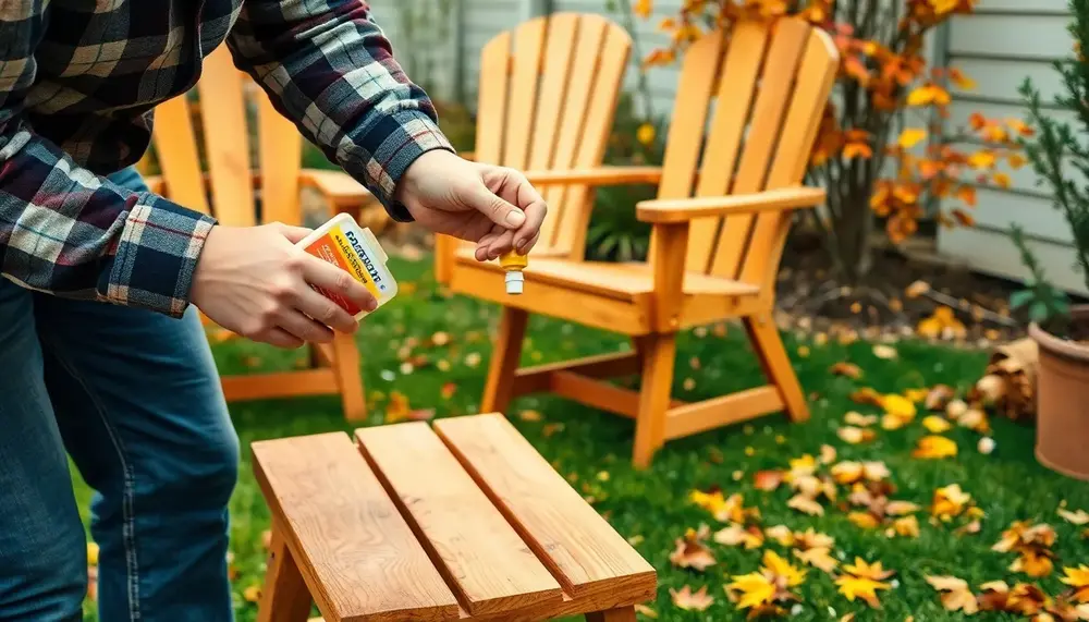 Gartenmöbel aus Holz reparieren und winterfest machen leicht gemacht mit Holzleim