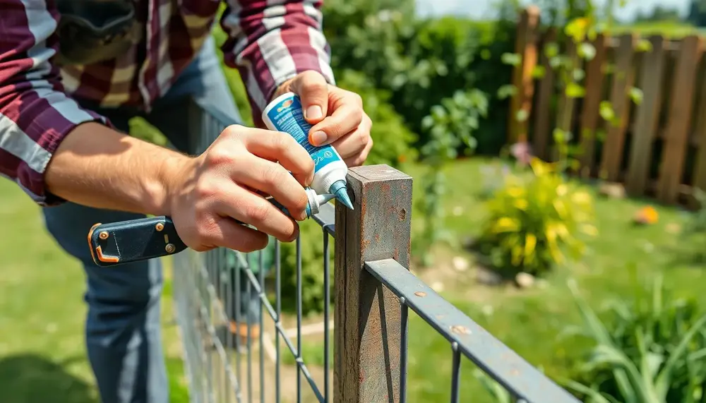 Gartenzaun instandsetzen: Metallteile mit Kaltschweißmittel verbinden