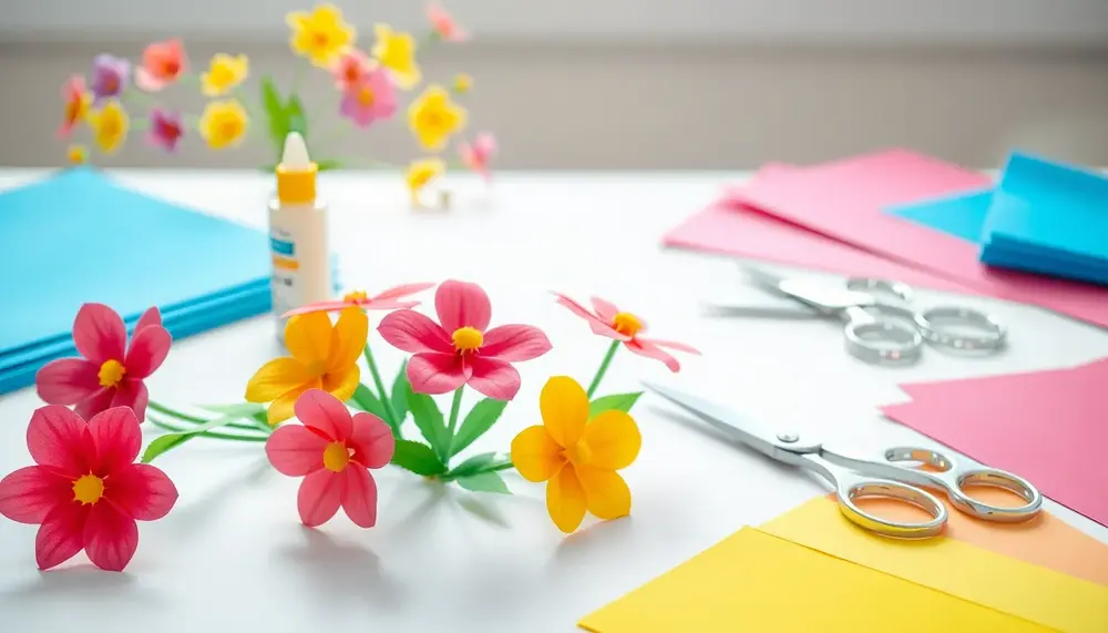 Papierblumen für den Frühling: Schritt-für-Schritt-Anleitung mit Bastelkleber